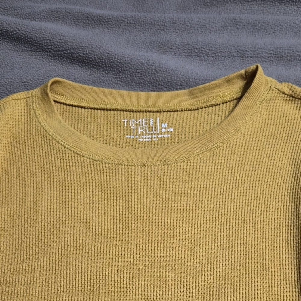 Time and Tru Mustard Long Sleeve Women's Top Size Medium - Picture 7 of 7